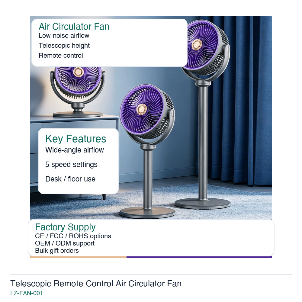 Telescopic Remote Control Air Circulator Fan