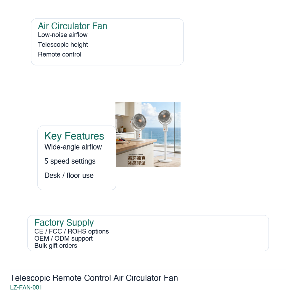 Telescopic Remote Control Air Circulator Fan listing image 4