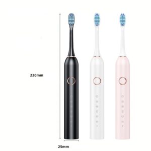 Black electric toothbrush with replacement brush heads
